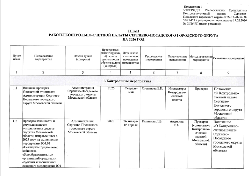 ���� ������ ����������-������� ������ ��������-���������� ���������� ������ �� 2026 ��� �� 22.12.2025�. � 52/25-�� � ����� ��������